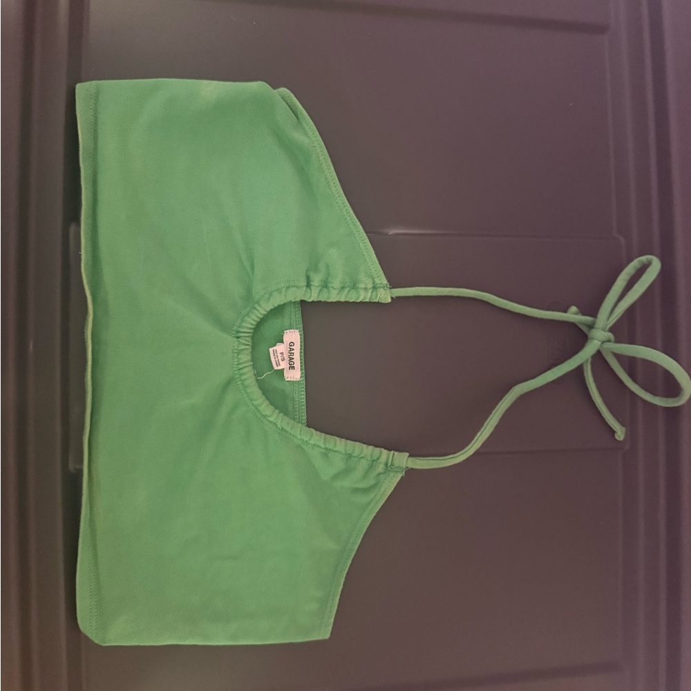 Garage Green Halter Crop Top